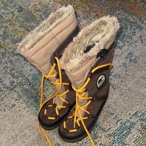 Sorel Women's Brown and Beige Waterproof Tall Winter Boots